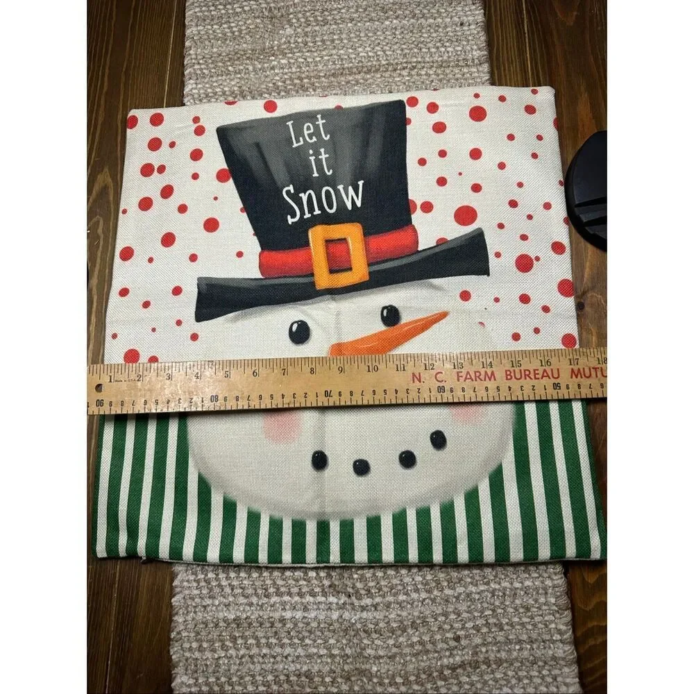 Christmas Snowman throw pillow case cover 17 x 17 New